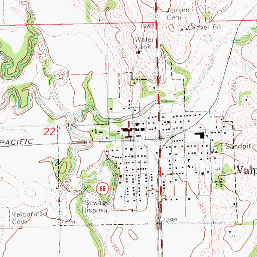 Topographic Map of Valparaiso Post Office, NE