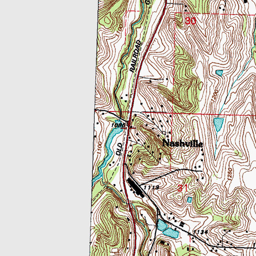 Topographic Map of Nashville Post Office (historical), NE