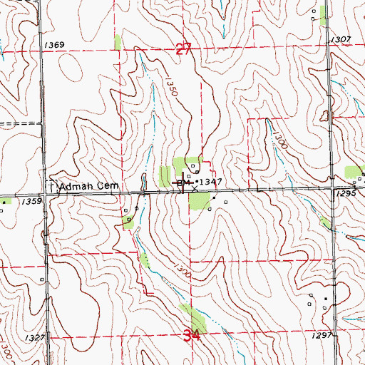 Topographic Map of Admah Post Office (historical), NE