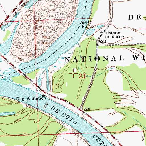 Topographic Map of Desoto Bend Trail, NE