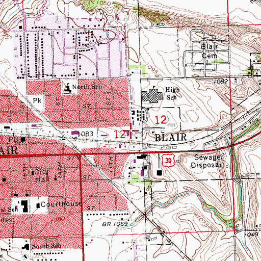 Topographic Map of Tyson Elevators, NE