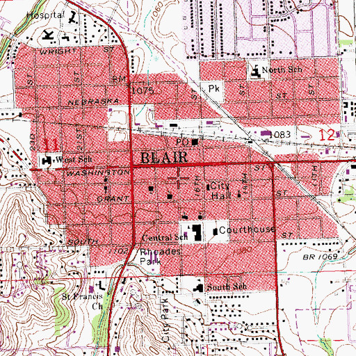 Topographic Map of Blair Dental Clinic, NE