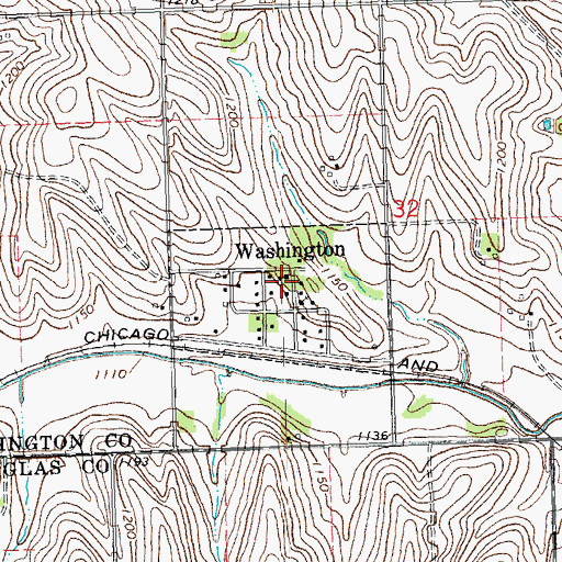 Topographic Map of Washington Public School, NE
