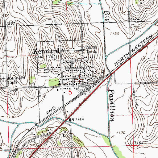 Topographic Map of Kennard Volunteer Fire and Rescue, NE