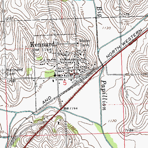 Topographic Map of Kennard Post Office, NE