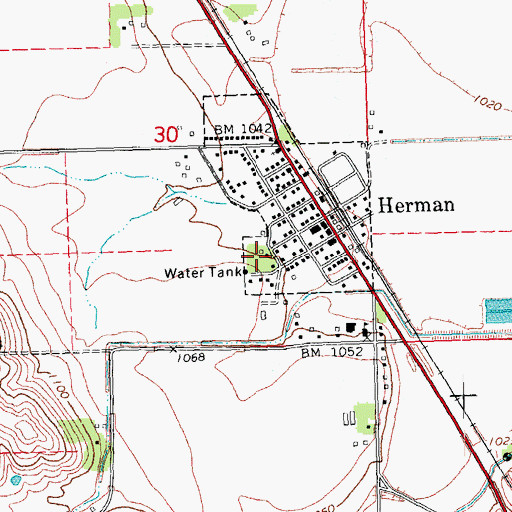 Topographic Map of Herman Park, NE