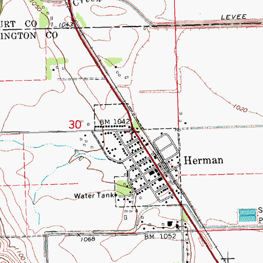 Topographic Map of United Methodist Church, NE
