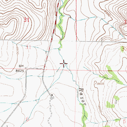 Topographic Map of Prosser Creek, CO