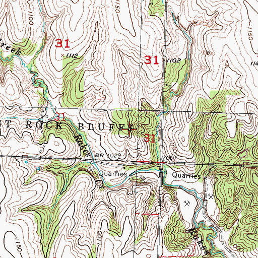 Topographic Map of Township of East Rock Bluff, NE