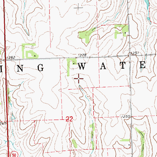 Topographic Map of Township of Weeping Water, NE