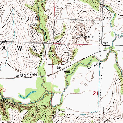 Topographic Map of Township of Nehawka, NE