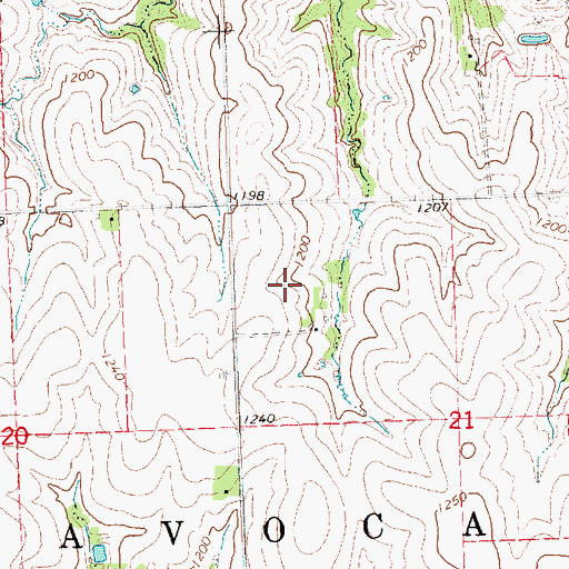 Topographic Map of Township of Avoca, NE