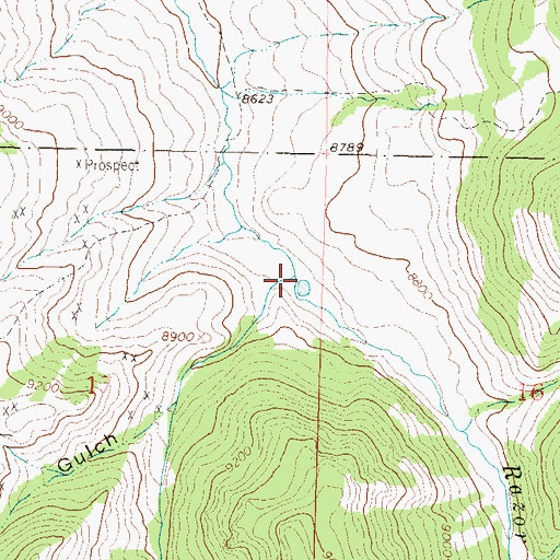 Topographic Map of Mill Creek, CO