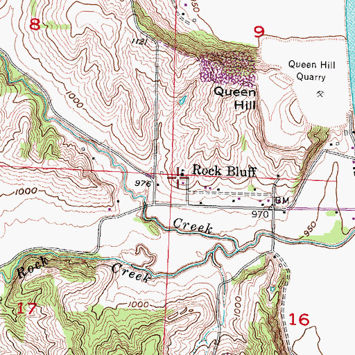 Topographic Map of Rock Bluff School (historical), NE