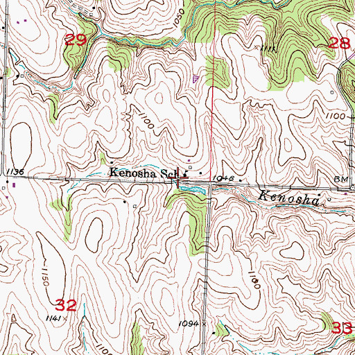 Topographic Map of Kanosha Post Office (historical), NE