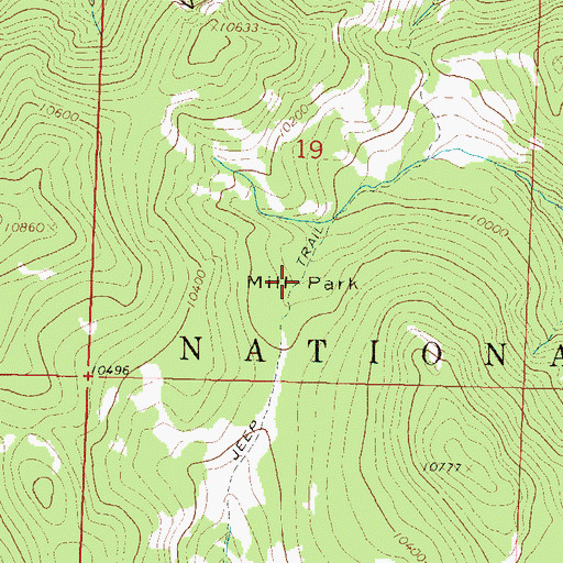 Topographic Map of Mill Park, CO