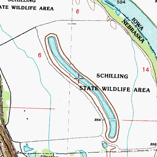 Topographic Map of Schilling Lake, NE