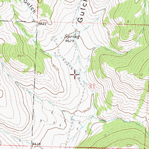 Topographic Map of Lightening Gulch, CO