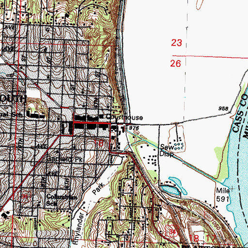 Topographic Map of Plattsmouth, NE