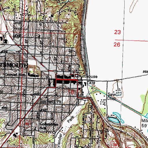 Topographic Map of Plattsmouth Police Department, NE