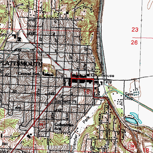 Topographic Map of Hefner Chiropractic Center, NE