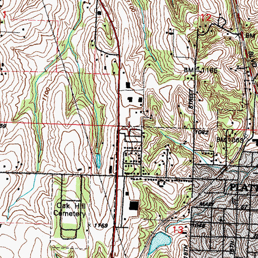 Topographic Map of Hill City Mobile Home Park, NE