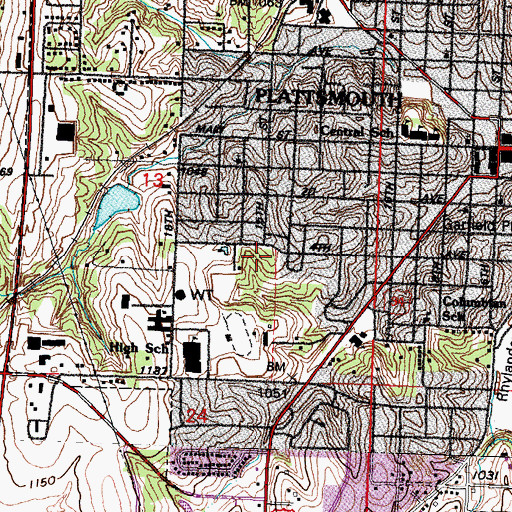 Topographic Map of Memorial Park, NE