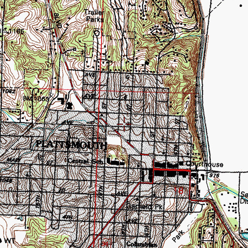 Topographic Map of First Christian Church, NE