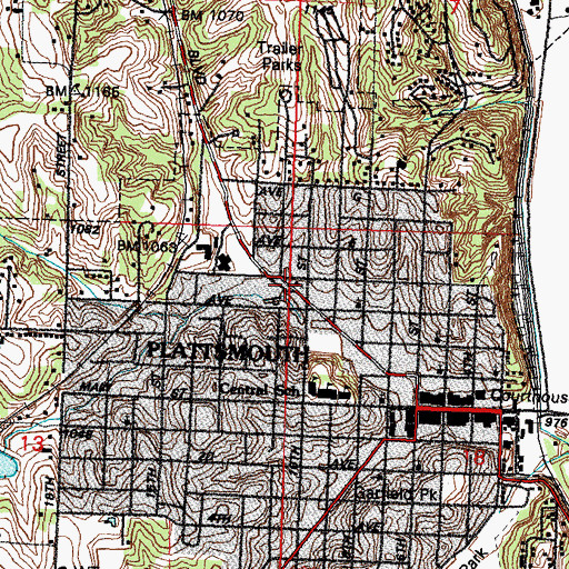 Topographic Map of First Lutheran Church, NE