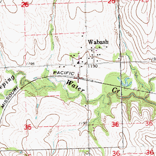 Topographic Map of Wabash (historical), NE