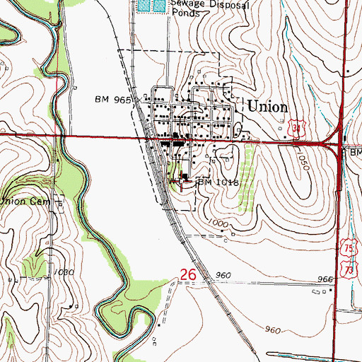 Topographic Map of Union School (historical), NE