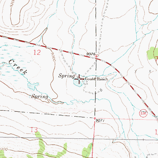 Topographic Map of Gould Ranch, CO