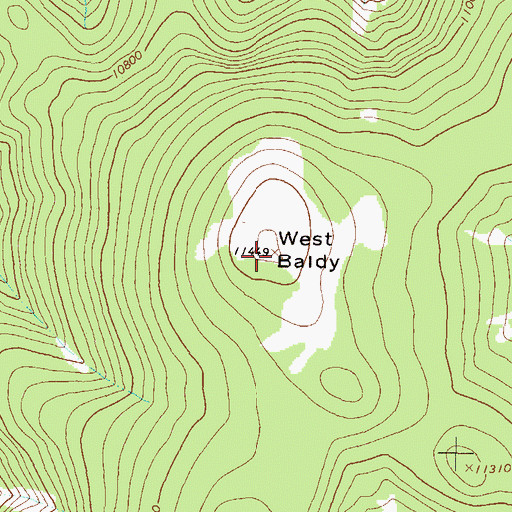 Topographic Map of West Baldy, CO