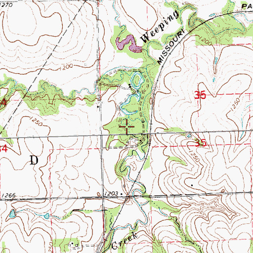 Topographic Map of Grandpas Woods Golf Course, NE