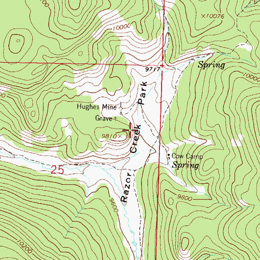 Topographic Map of Razor Creek Park, CO