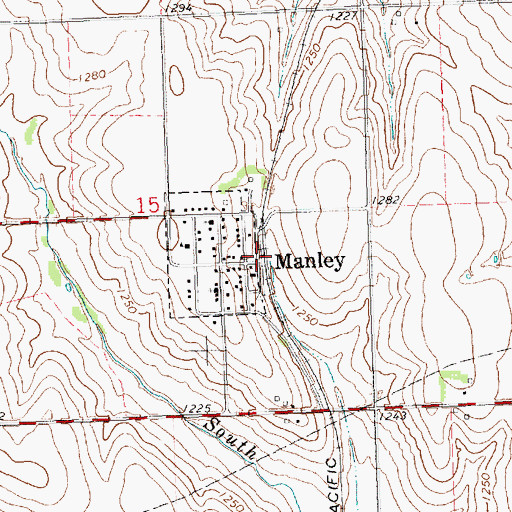 Topographic Map of Manley, NE