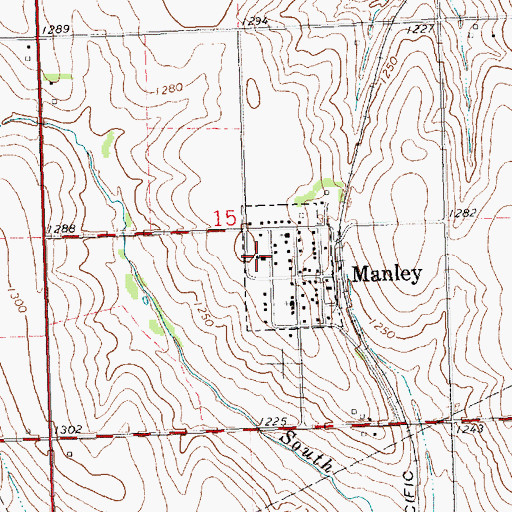 Topographic Map of Manley Public School, NE