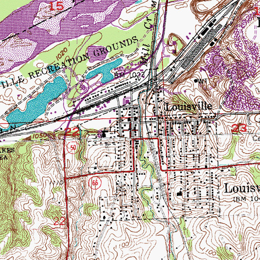 Topographic Map of Louisville Public Library, NE