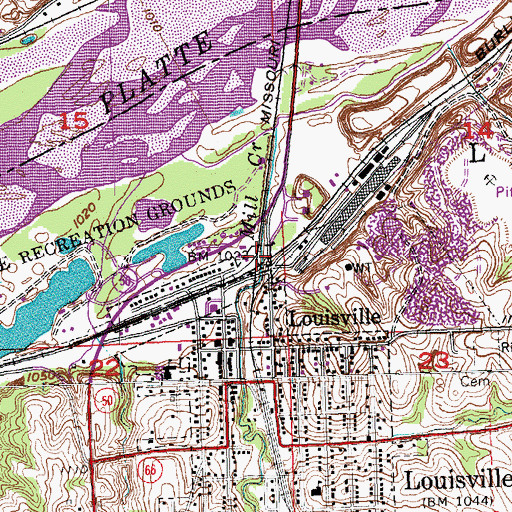 Topographic Map of Louisville, NE