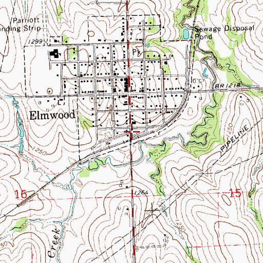 Topographic Map of Elmwood (historical), NE