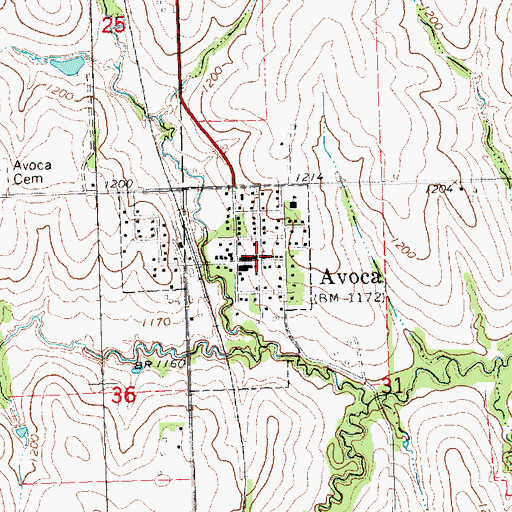 Topographic Map of Cherry Hill Chiropractic of Avoca, NE