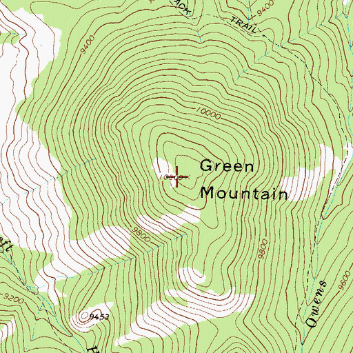 Topographic Map of Green Mountain, CO