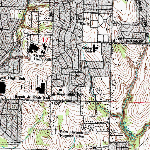 Topographic Map of Lighthouse Baptist Church, NE