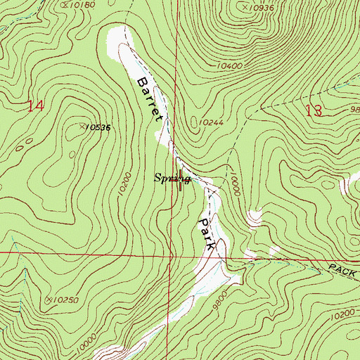 Topographic Map of Barret Park, CO