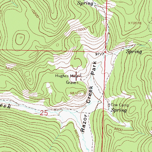 Topographic Map of Hughes Mine, CO