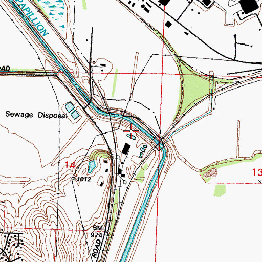 Topographic Map of Bellevue Loop Trail, NE