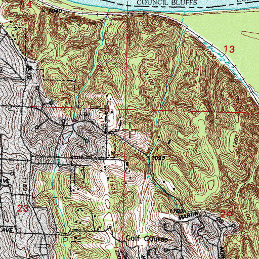 Topographic Map of Fontenelle Forest National Recreation Trail, NE