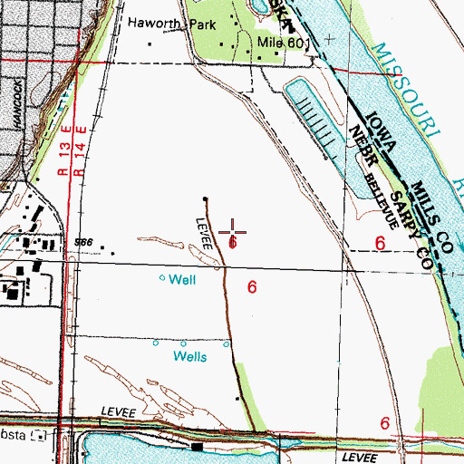 Topographic Map of Sarpys Trading Post, NE