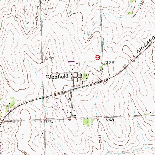 Topographic Map of Richfield (historical), NE