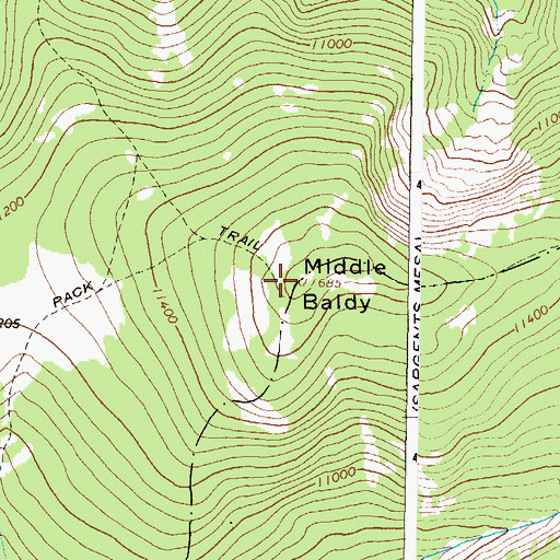 Topographic Map of Middle Baldy, CO